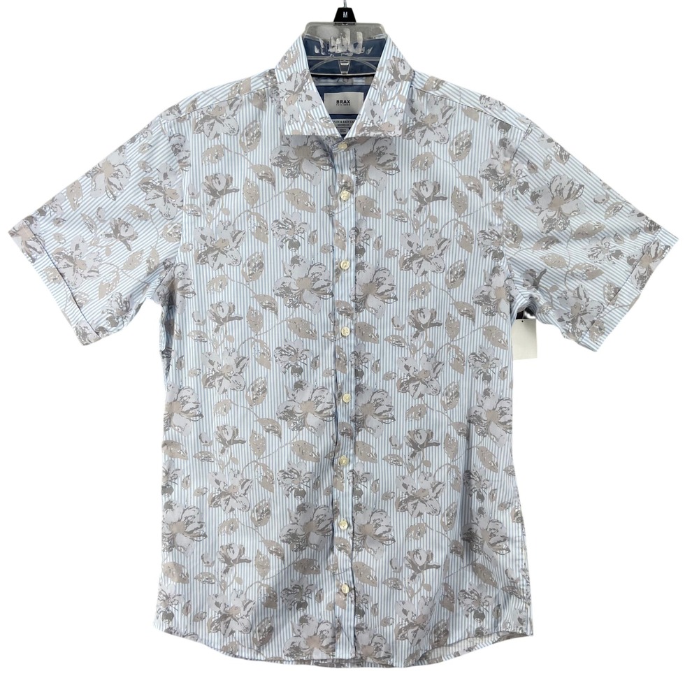 Brax Feel Good Shirt Mens Sz S‎ Floral Striped Hi-Flex Modern Fit Hardy P